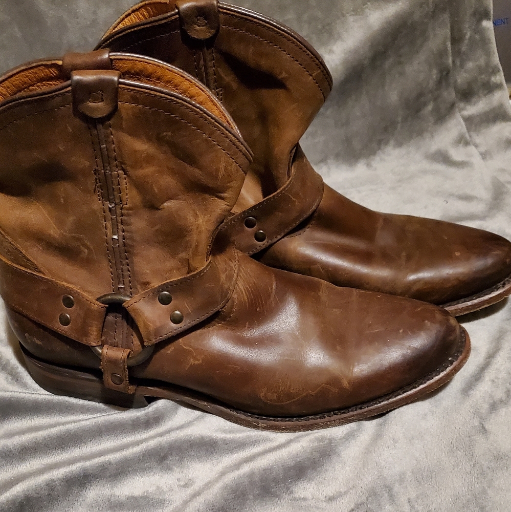 Frye Brown Leather Ankle Boots